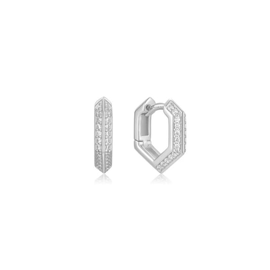 Shield Huggie Hoop Earrings