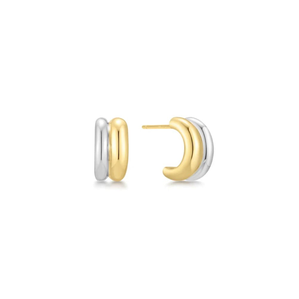 Duet Mixed Huggie Hoop Earrings