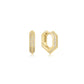 Sparkling Shield Huggie Hoop Earrings