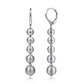 Sterling Silver Brush Finish Beads Drop Earrings