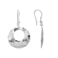 Sterling Silver Open Hammered Circel Dangle On Wire Earring
