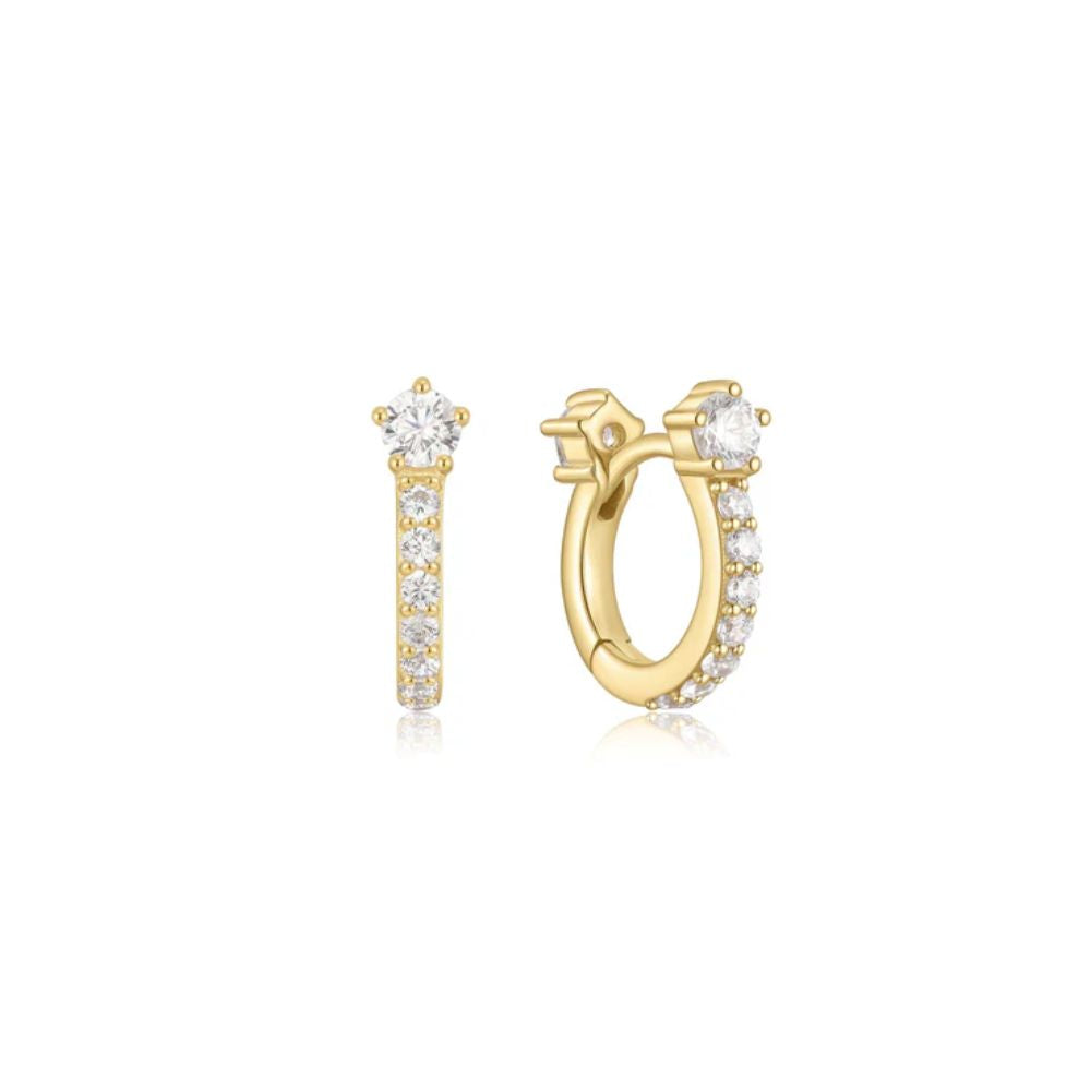 Sparkling Pave Huggie Hoop Earrings