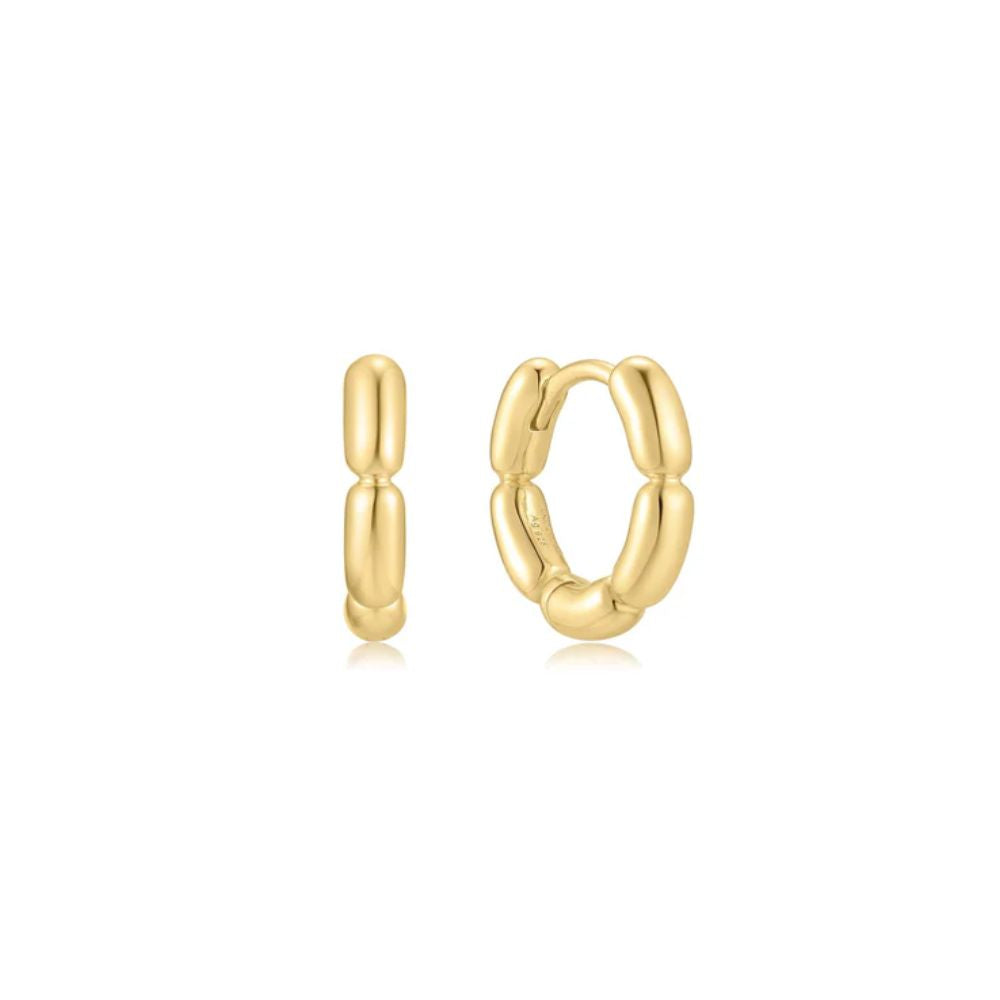 S/S Gold Plated Segmented Puff