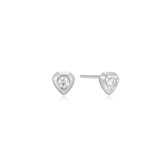 Sparkling Shield Stud Earrings