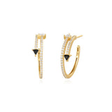 Double Arrow Stud Hoops
