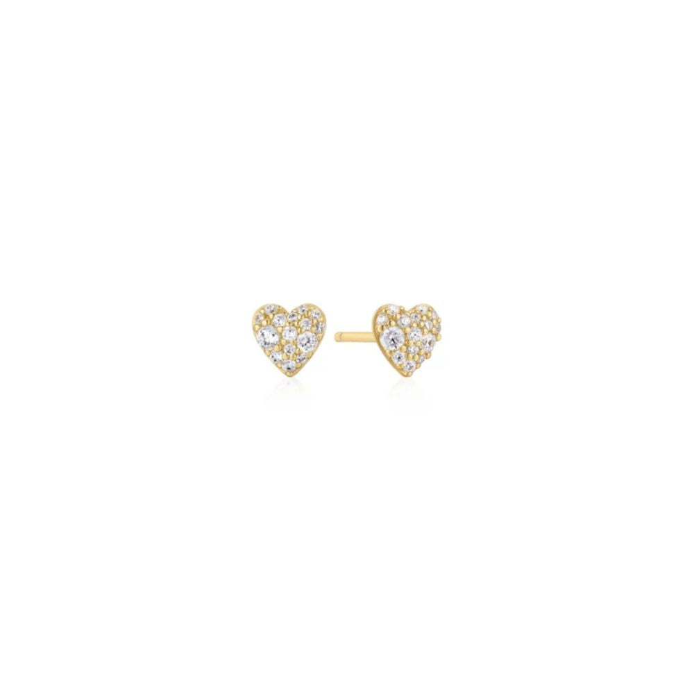 Pave Heart Stud Earrings
