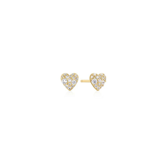 Pave Heart Stud Earrings