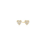 Pave Heart Stud Earrings