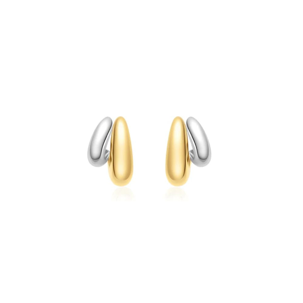 Dome Stud Hoop Earrings
