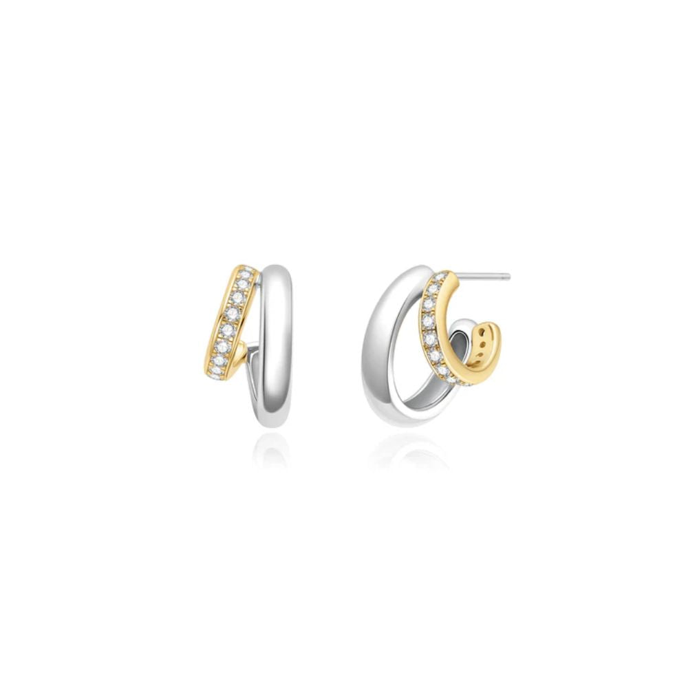 Sparkling Stud Hoop Earrings