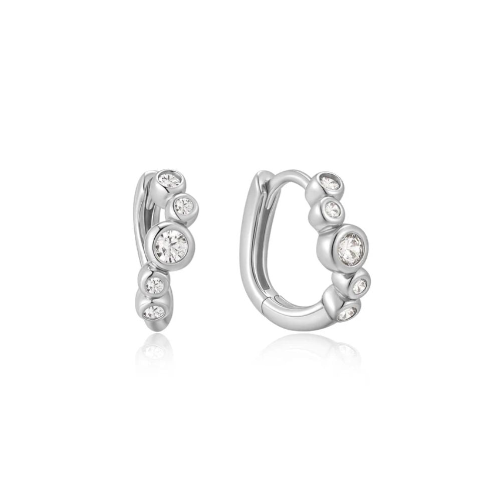 Small Sparkling Tide Huggie Earrings