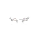 Zig-Zag Shell Pearl Stud Earrings