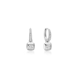 Modern Bezel-Set Huggie Earrings