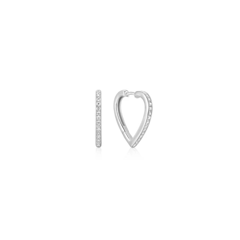 Medium Sparkle Heart Earrings