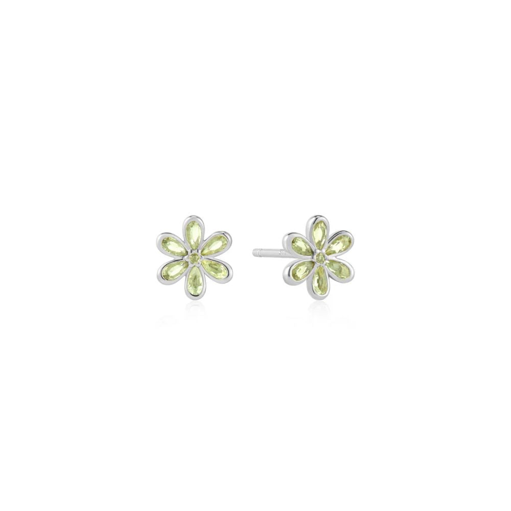 Mint Green Floral Stud Earrings