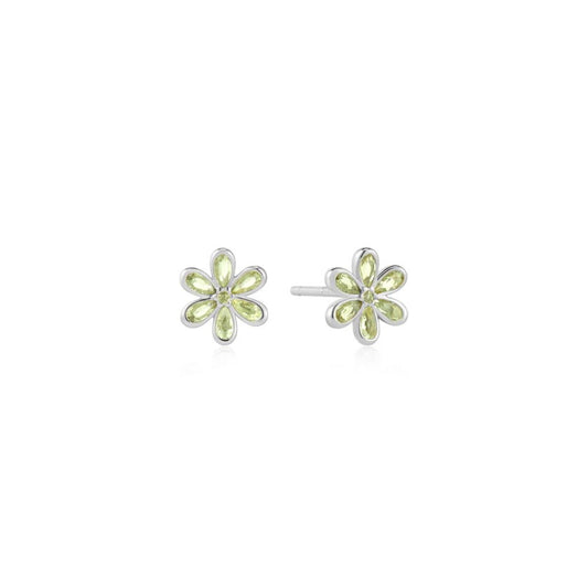 Mint Green Floral Stud Earrings