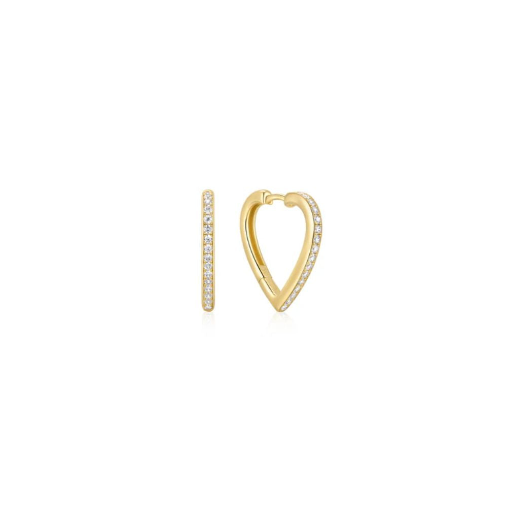 Medium Sparkle Heart Earrings