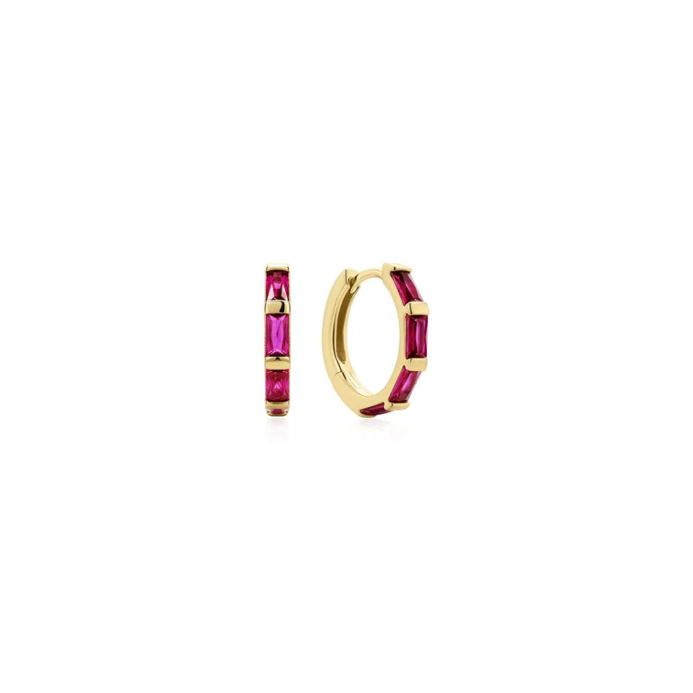 Rose Holiday Huggie Hoop Earrings