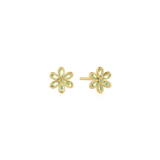 Mint Green Floral Stud Earrings