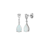 Drop Earrings With Created Opal & White Topaz