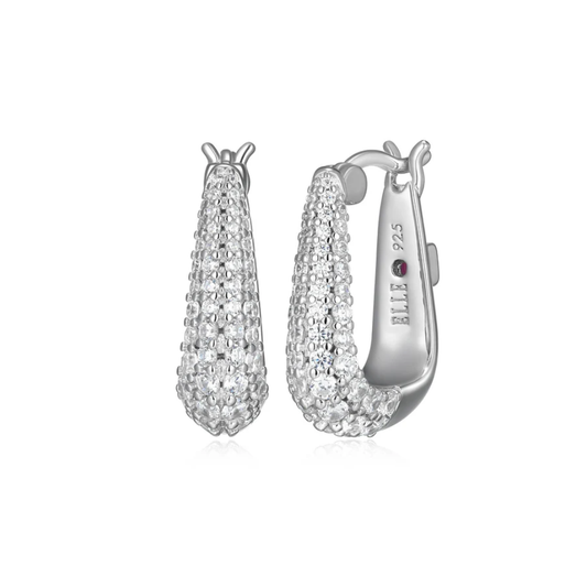 Citadel Rectangular Hoop CZ Earrings
