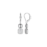 Double Square Drop CZ Earring
