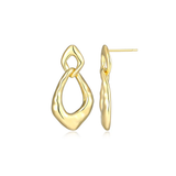 Celeste Open Hammered Drop Stud Earrings