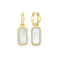 Mother of Pearl & CZ Drop Earrings