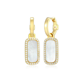 Mother of Pearl & CZ Drop Earrings