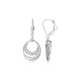 Oval CZ Drop Leverback Earrings