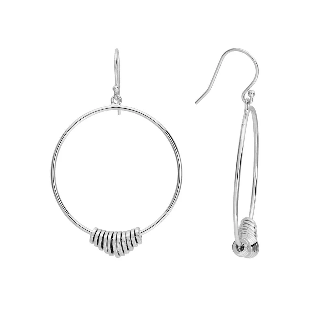 Sterling Silver Large Hoop with Rings
