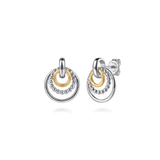Sterling Silver & 14K Multi Circle Bujukan Stud Earrings