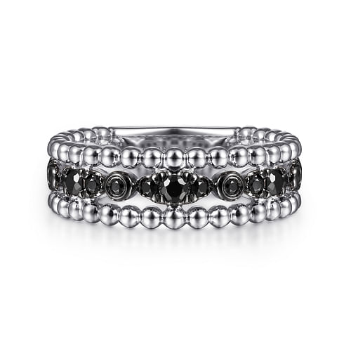 Black Spinel Bujukan Stackable Ring