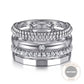 Sterling Silver White Sapphire Bujukan Easy Stackable Band