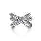 Sterling Silver White Sapphire Criss Cross Bujukan Ring