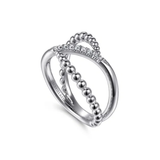 Sterling Silver & White Sapphire Bujukan Wide Band