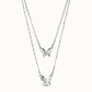 UNOde50 Silver Double Butterfly Necklace
