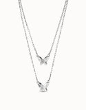 UNOde50 Silver Double Butterfly Necklace
