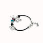 UnoDe50 Leather Dragon Fly Bracelet with Colored Beads