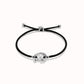 UnoDe50 Black String with Silver and Pearl Bracelet
