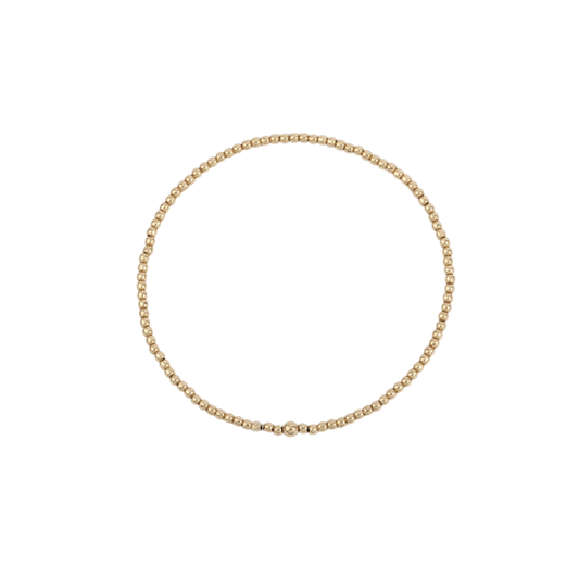 2MM 14K Gold Filled Shine Bright Beaded Bracelet - 7"