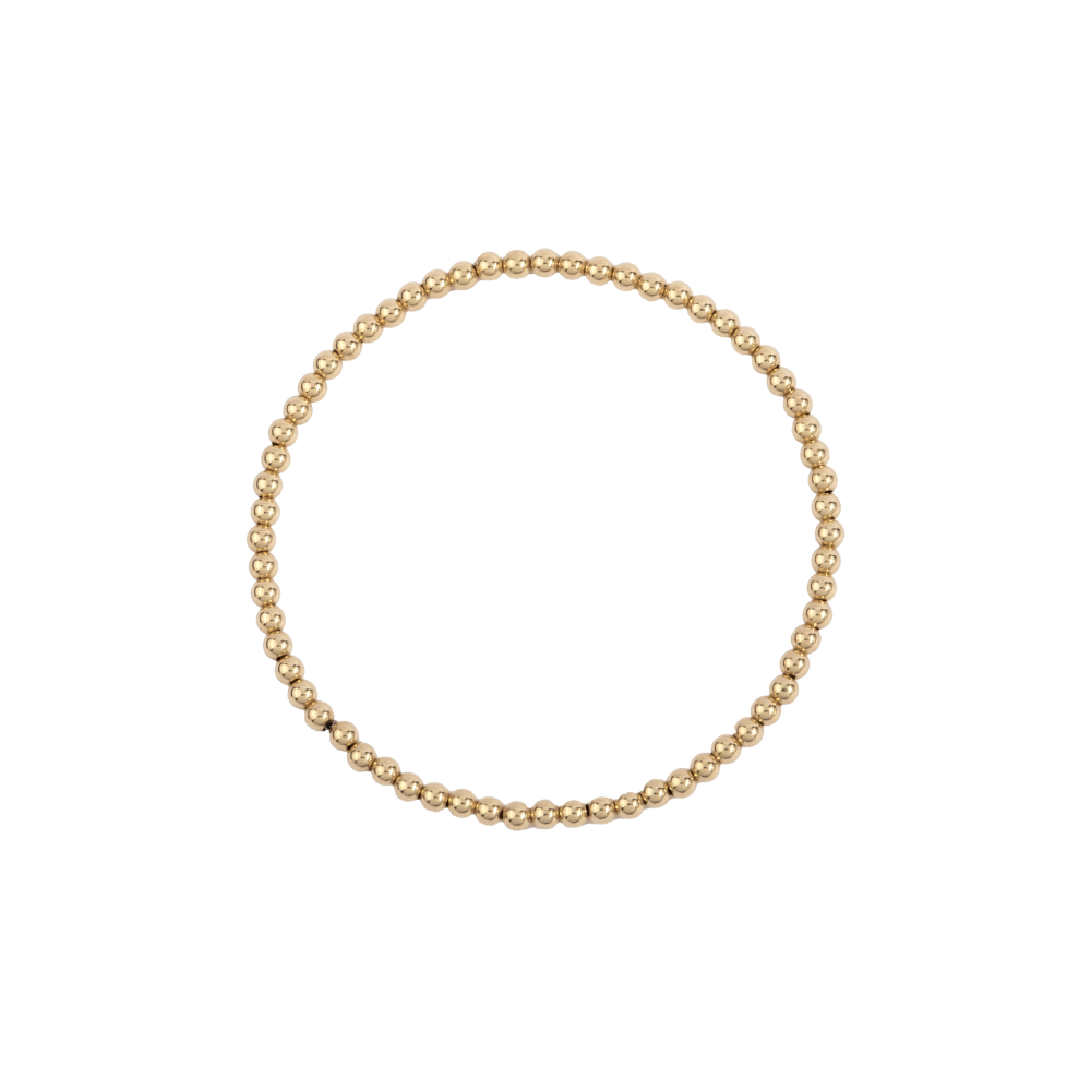 3MM 14K Gold Filled Shine Bright Beaded Bracelet - 7"