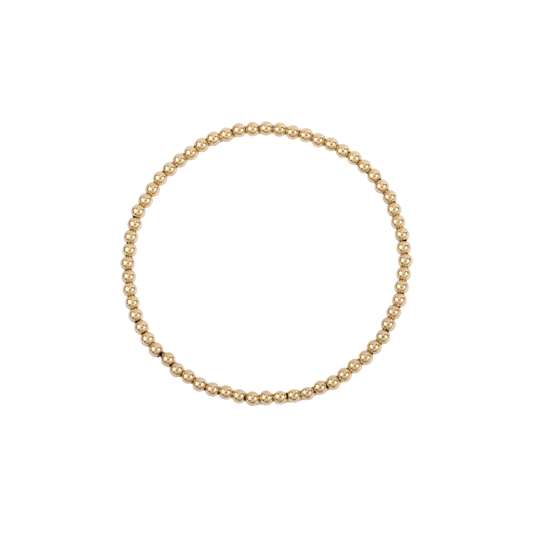 3MM 14K Gold Filled Shine Bright Beaded Bracelet - 7"
