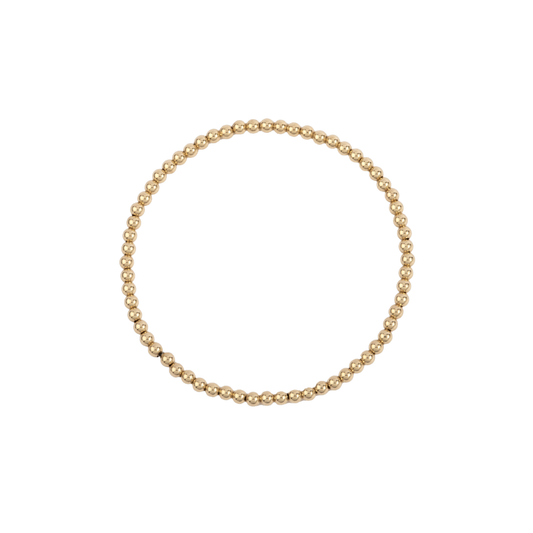 3MM 14K Gold Filled Shine Bright Beaded Bracelet - 7"