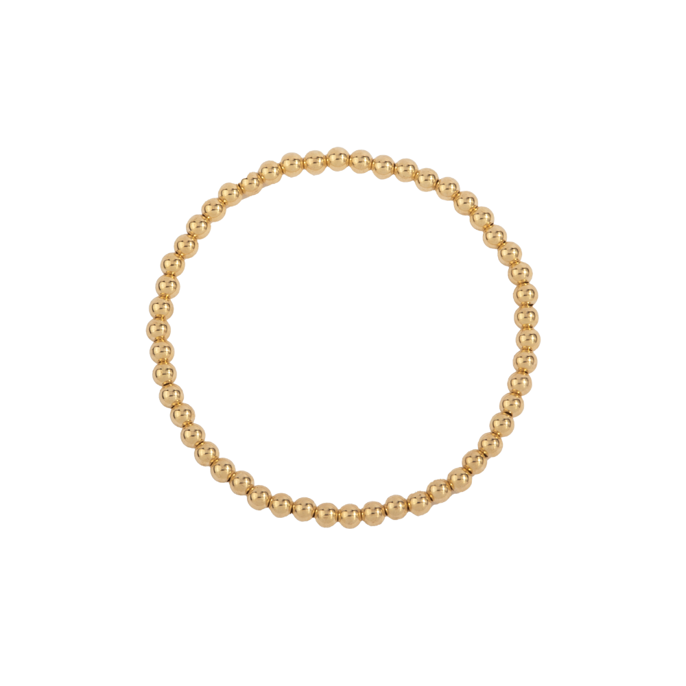 4MM 14K Gold Filled Shine Bright Beaded Bracelet - 7"