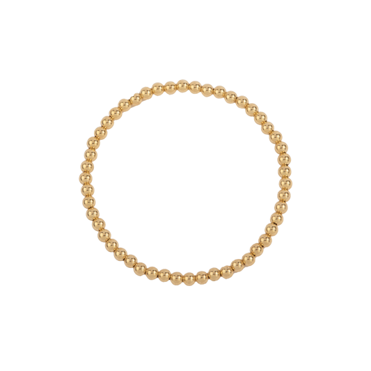 4MM 14K Gold Filled Shine Bright Beaded Bracelet - 7"