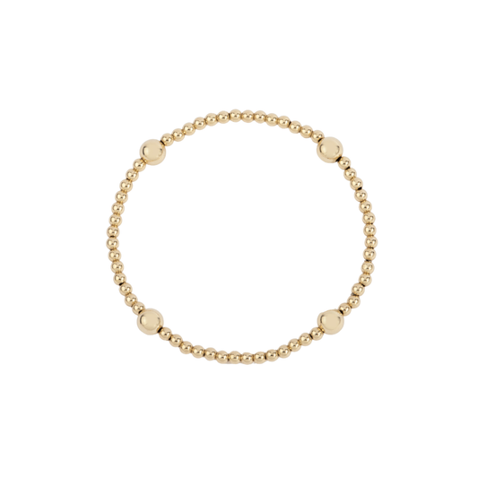 14K Gold Filled Shine Bright Remix Bead Bracelet - 3MM & 6MM - 7"
