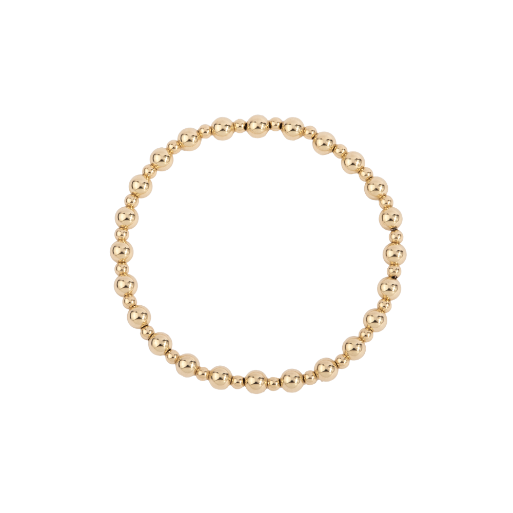 14K Gold Filled Shine Bright Remix Bead Bracelet - 3MM & 5MM - 7"