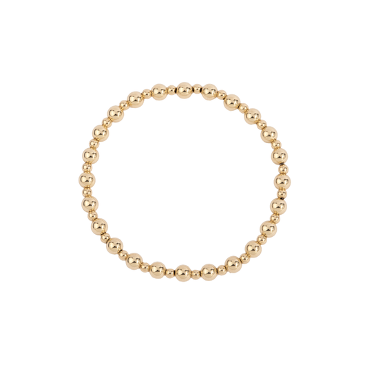 14K Gold Filled Shine Bright Remix Bead Bracelet - 3MM & 5MM - 7"