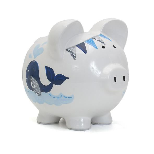 Blue Double Whale Piggy Bank